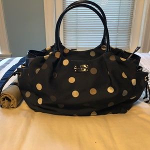 Kate Spade Stevie Diaper Bag Navy Polka Dot
